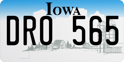 IA license plate DRO565