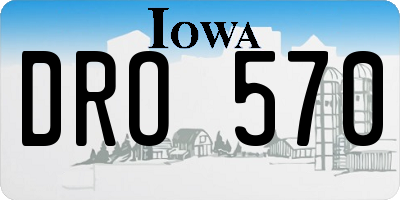 IA license plate DRO570