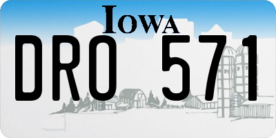 IA license plate DRO571