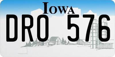 IA license plate DRO576