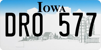 IA license plate DRO577