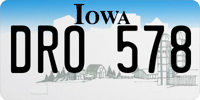 IA license plate DRO578