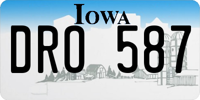 IA license plate DRO587