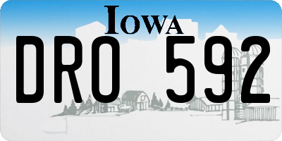 IA license plate DRO592