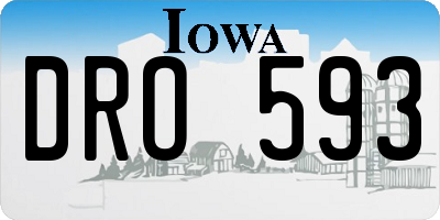IA license plate DRO593