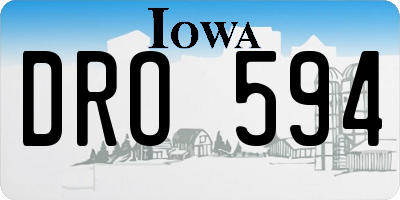 IA license plate DRO594