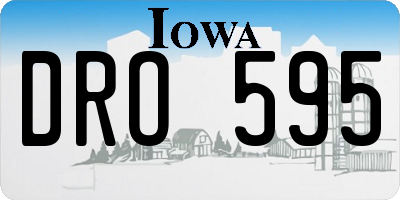 IA license plate DRO595