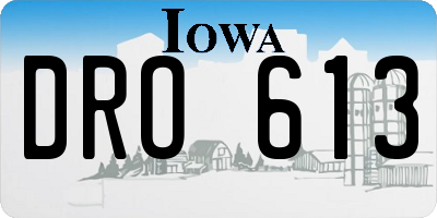 IA license plate DRO613