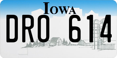 IA license plate DRO614