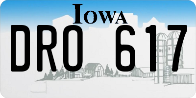 IA license plate DRO617