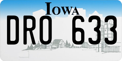 IA license plate DRO633