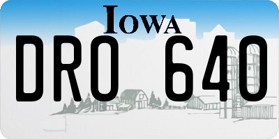 IA license plate DRO640