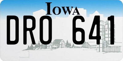 IA license plate DRO641
