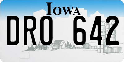 IA license plate DRO642