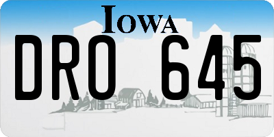 IA license plate DRO645