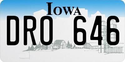 IA license plate DRO646