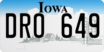 IA license plate DRO649