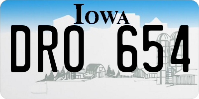 IA license plate DRO654
