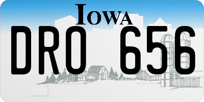 IA license plate DRO656