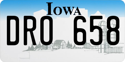IA license plate DRO658