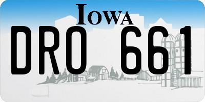 IA license plate DRO661