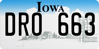 IA license plate DRO663