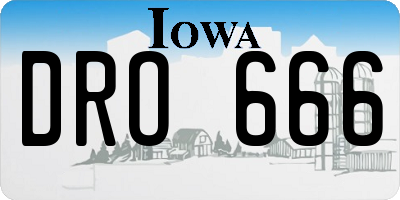IA license plate DRO666