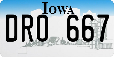 IA license plate DRO667