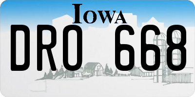 IA license plate DRO668