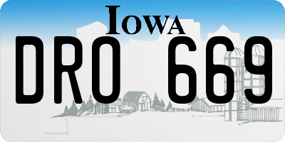 IA license plate DRO669
