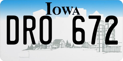 IA license plate DRO672