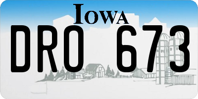 IA license plate DRO673