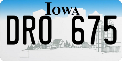 IA license plate DRO675
