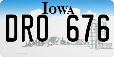 IA license plate DRO676