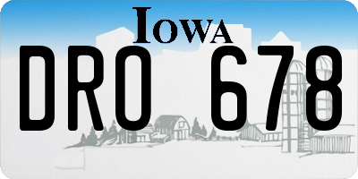 IA license plate DRO678