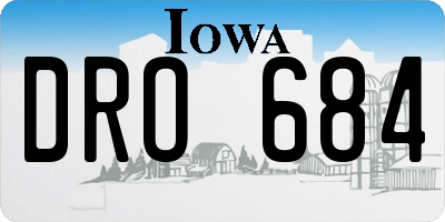 IA license plate DRO684