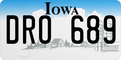 IA license plate DRO689