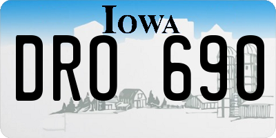 IA license plate DRO690