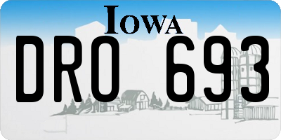 IA license plate DRO693