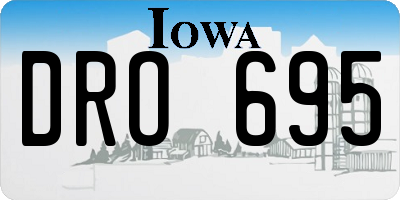 IA license plate DRO695