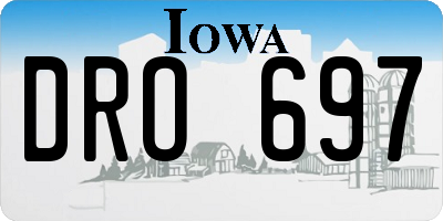IA license plate DRO697