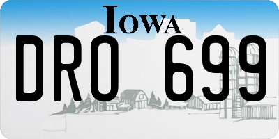 IA license plate DRO699