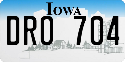 IA license plate DRO704