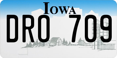 IA license plate DRO709
