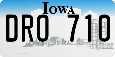 IA license plate DRO710