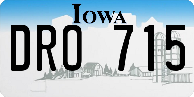 IA license plate DRO715