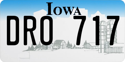 IA license plate DRO717