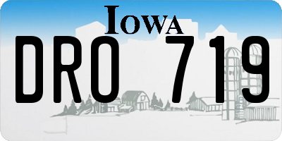 IA license plate DRO719