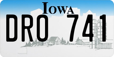 IA license plate DRO741