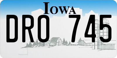 IA license plate DRO745